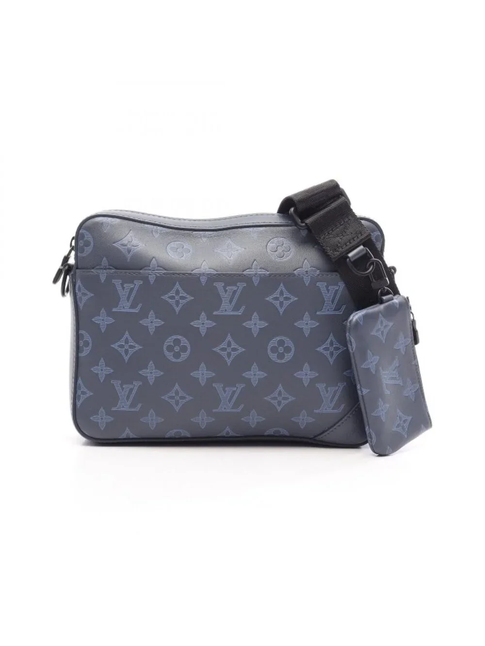 Louis Vuitton Shoulder Bag Duo Messenger Navy Leather